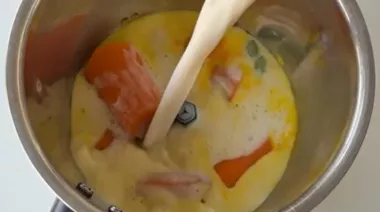 Creamy summer immunity drink made with almonds, dates, and carrots